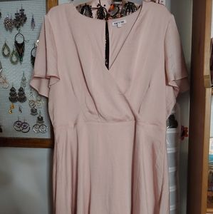 Express Blush faux wrap mini dress